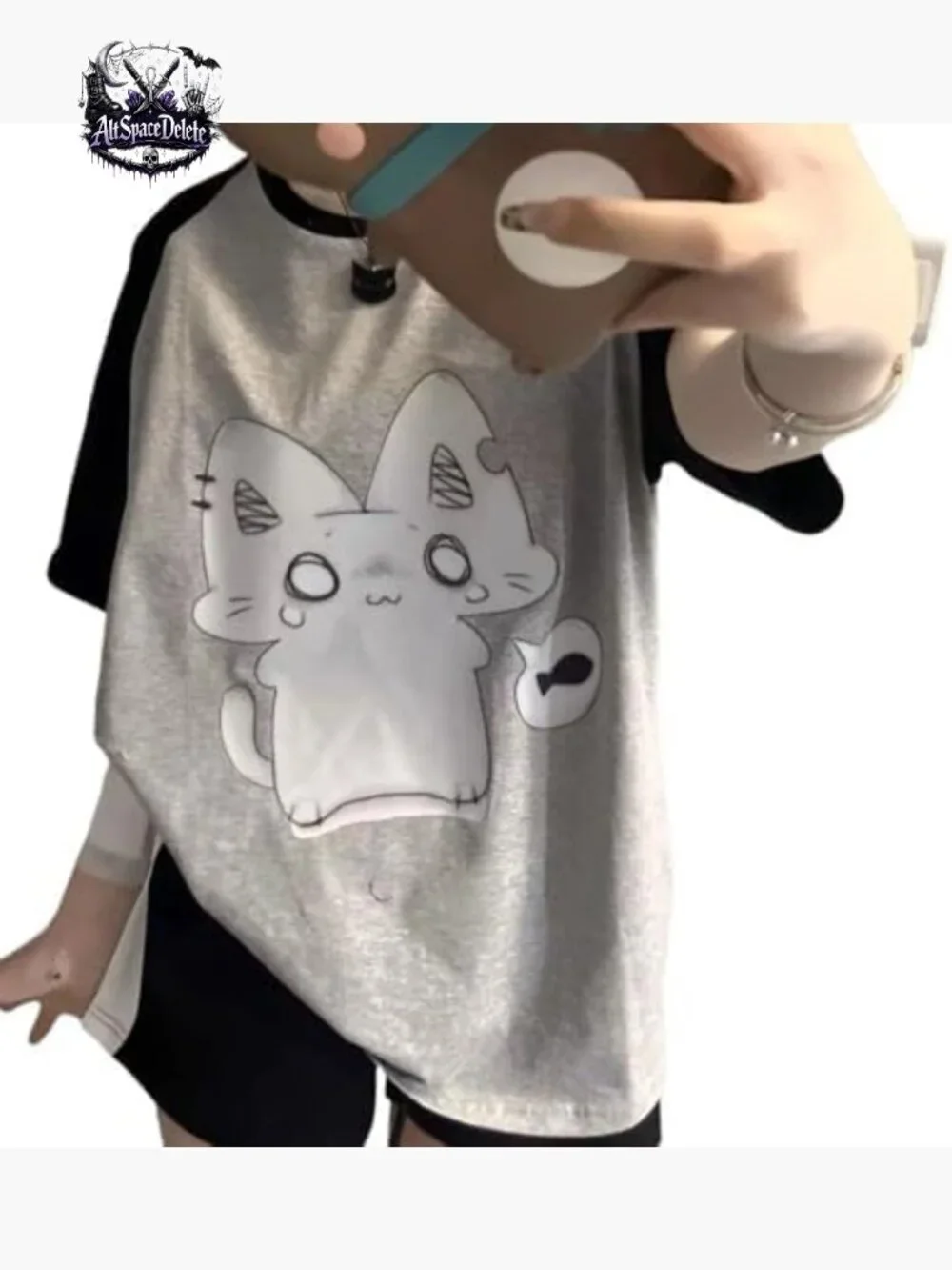 Oversized Anime Graphic Tee Y2K Streetwear Half Sleeve T-Shirt